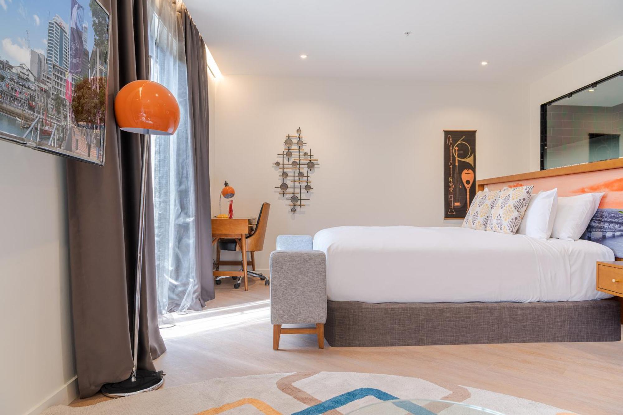 Ohtel Auckland Hotel ภายนอก รูปภาพ A bedroom at the hotel